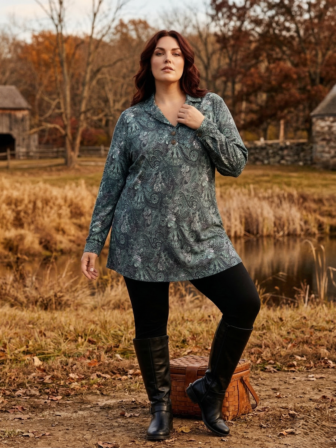 Lenox Jumper - Green Print