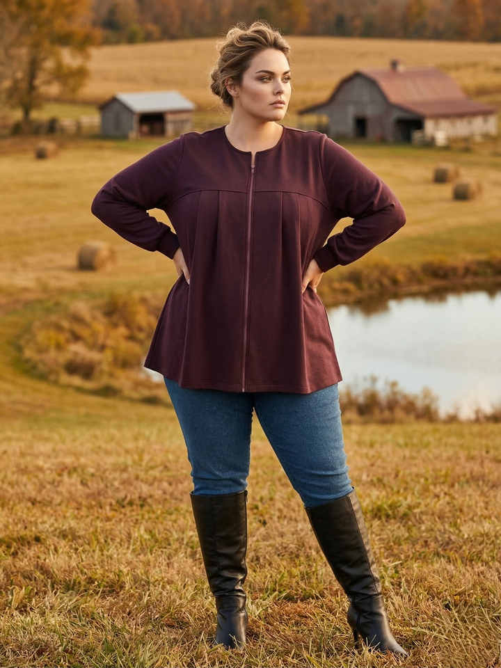 Lenora Fleece Jacket - Wine (no hood)*
