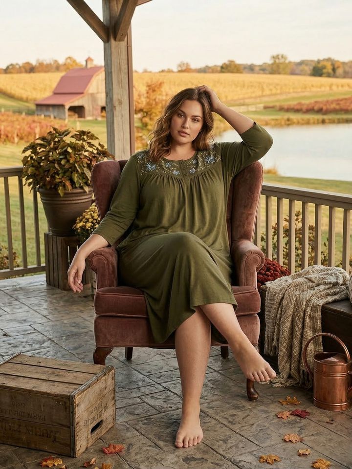 Lovejoy Nightie - Forrest Green