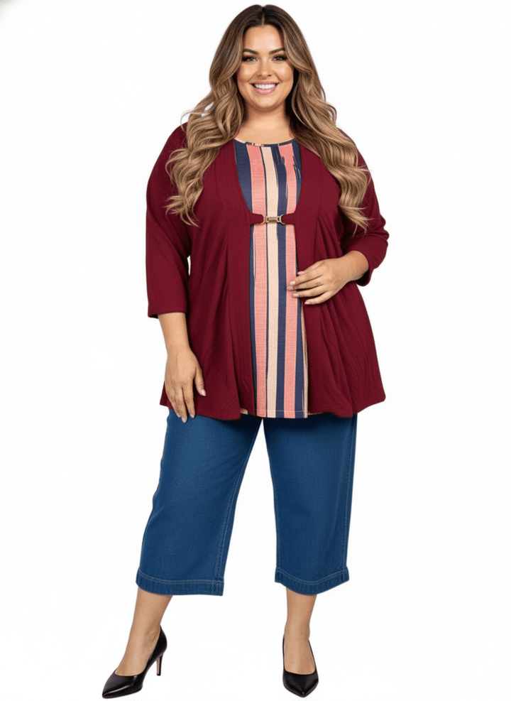 Mercedes E2E Cardigan - Wine