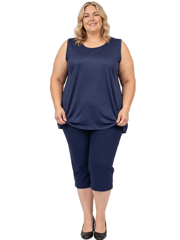 Round Neck Cami - Navy