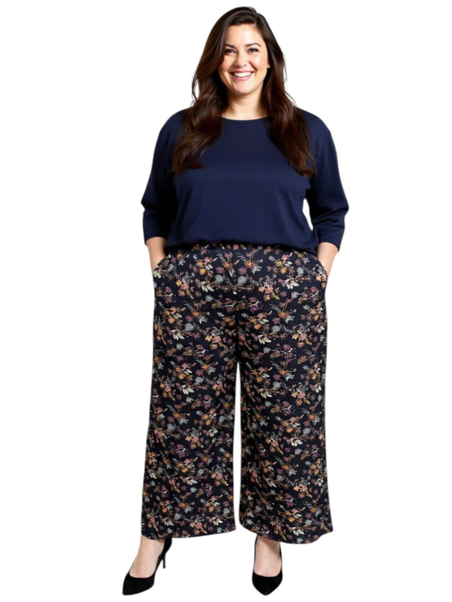 Octavia Pants - Navy Print