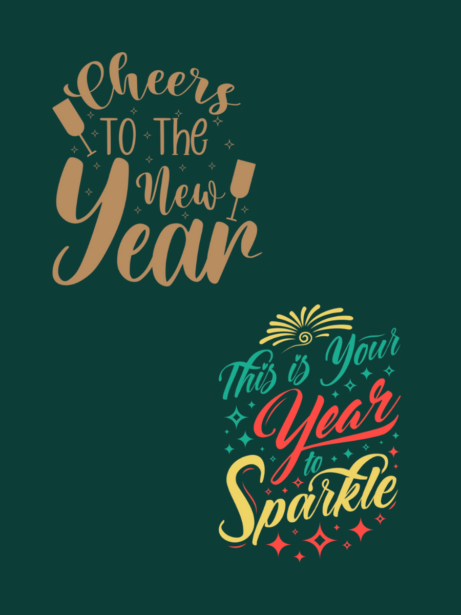 Cheers to the New Year image with bright text, celebrating the Year to Sparkle design.