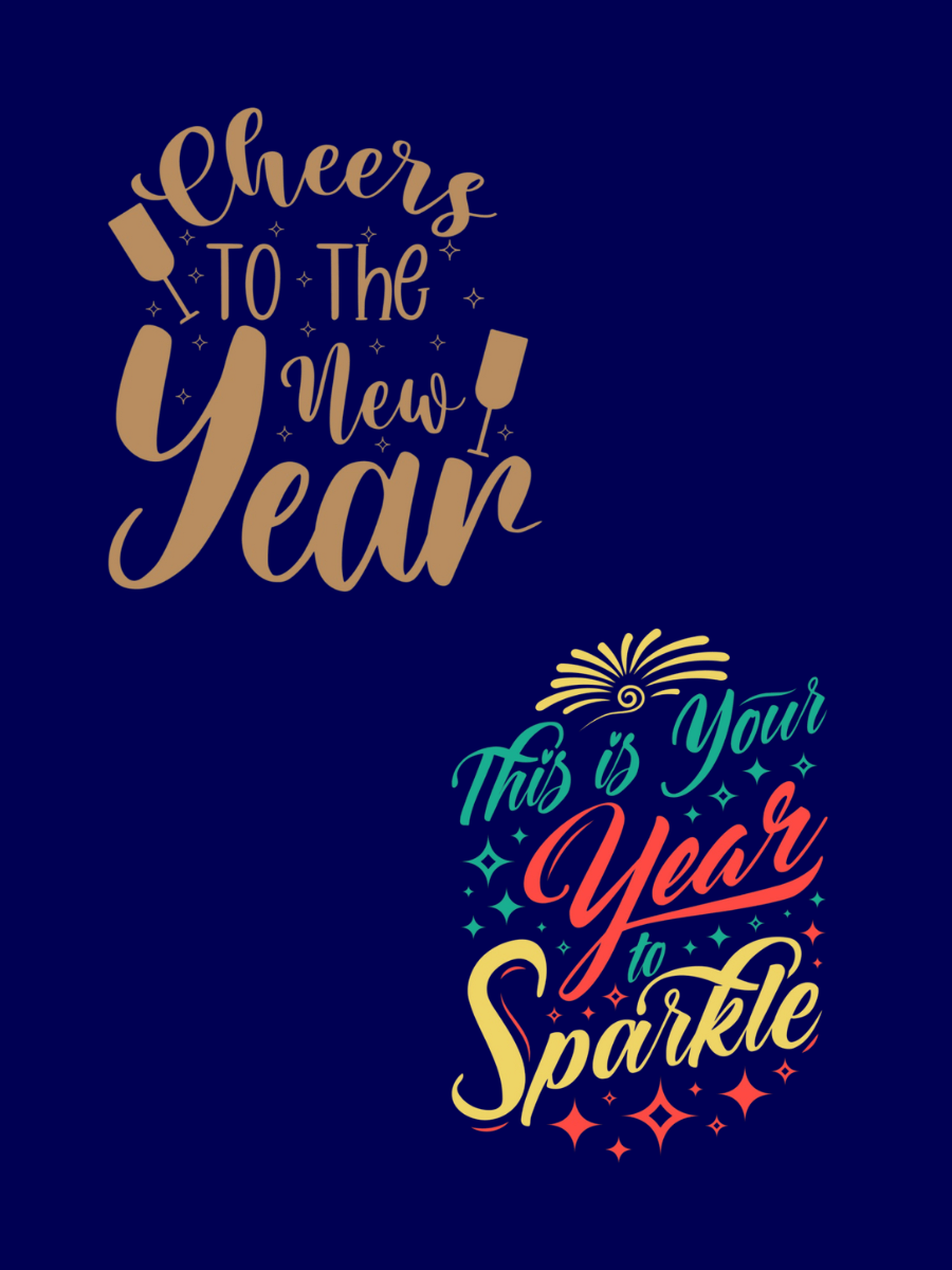 Cheers to the New Year and This is Your Year to Sparkle artwork design for festive celebrations