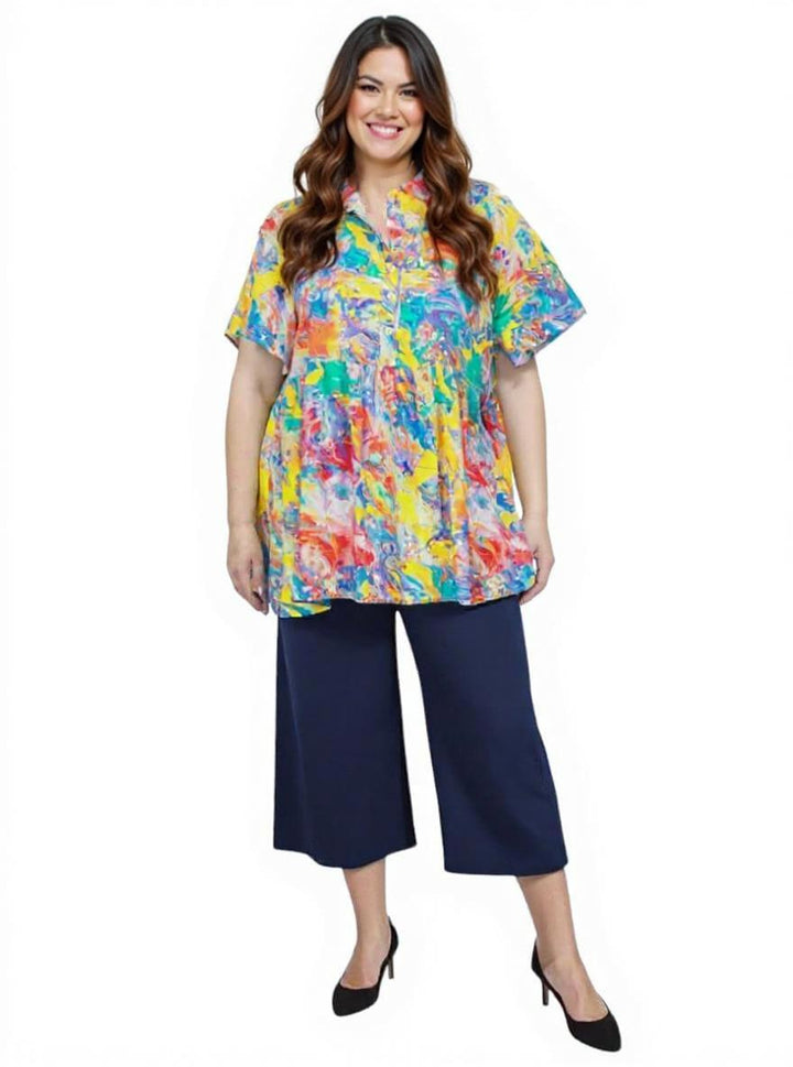 Journee Blouse - Yellow Print