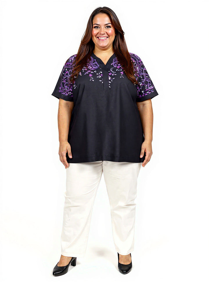 Twylight Rose Top - Black Print*