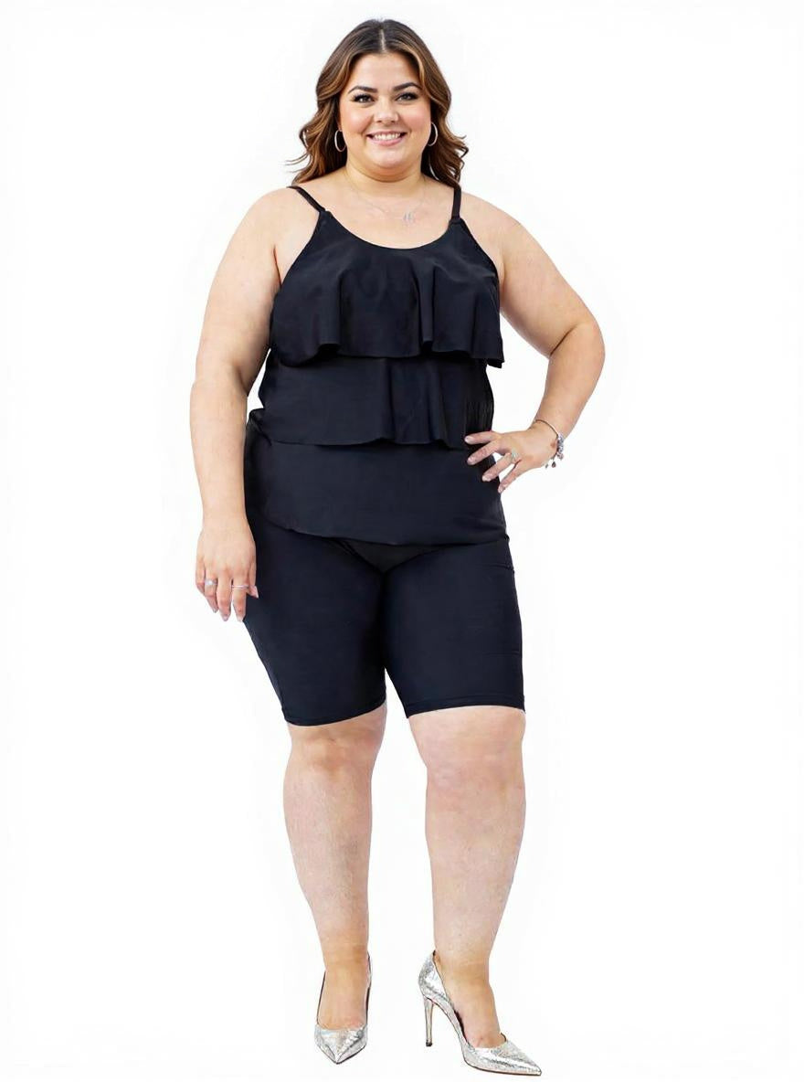 Carribbean Dreams Swim Tankini Top - Black