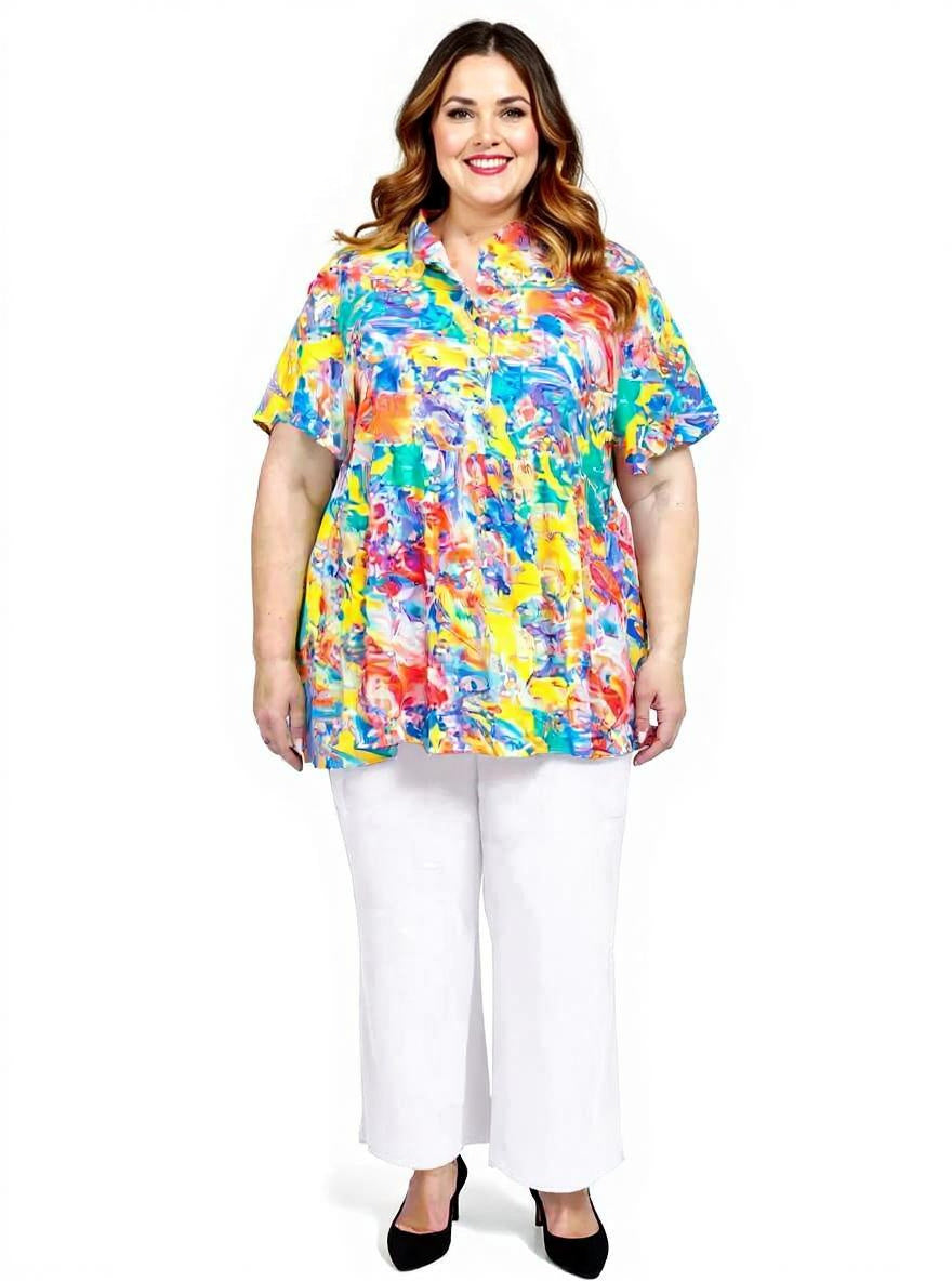 Journee Blouse - Yellow Print