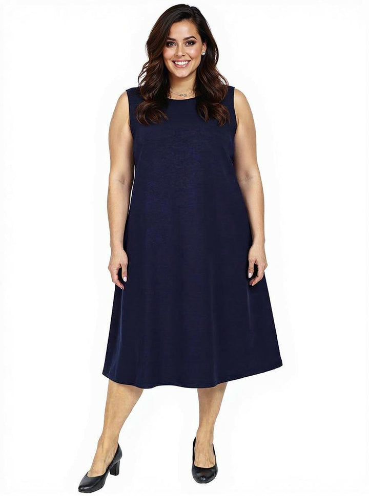 Dreama Pinafore Sleeveless Dress - Navy