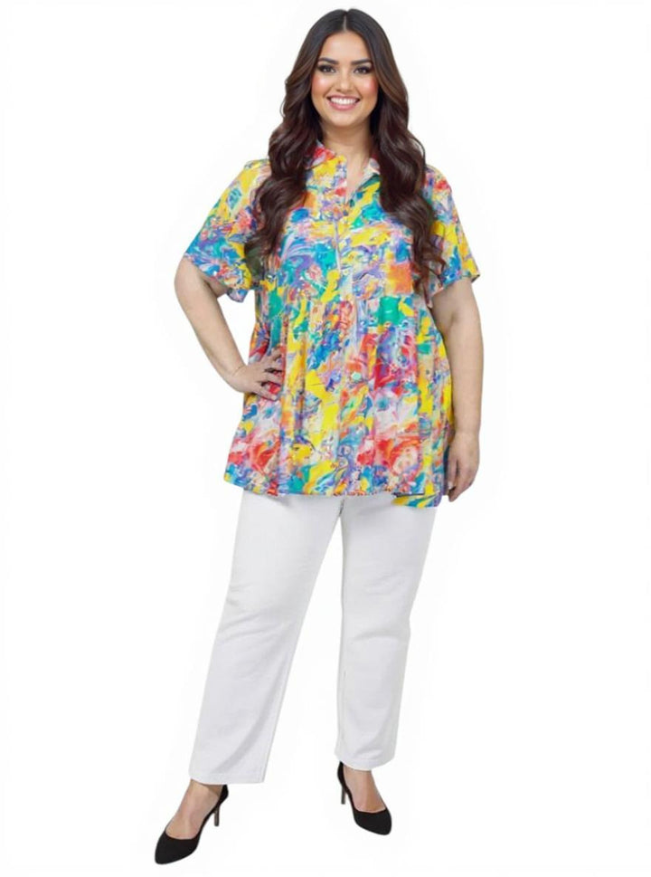 Journee Blouse - Yellow Print