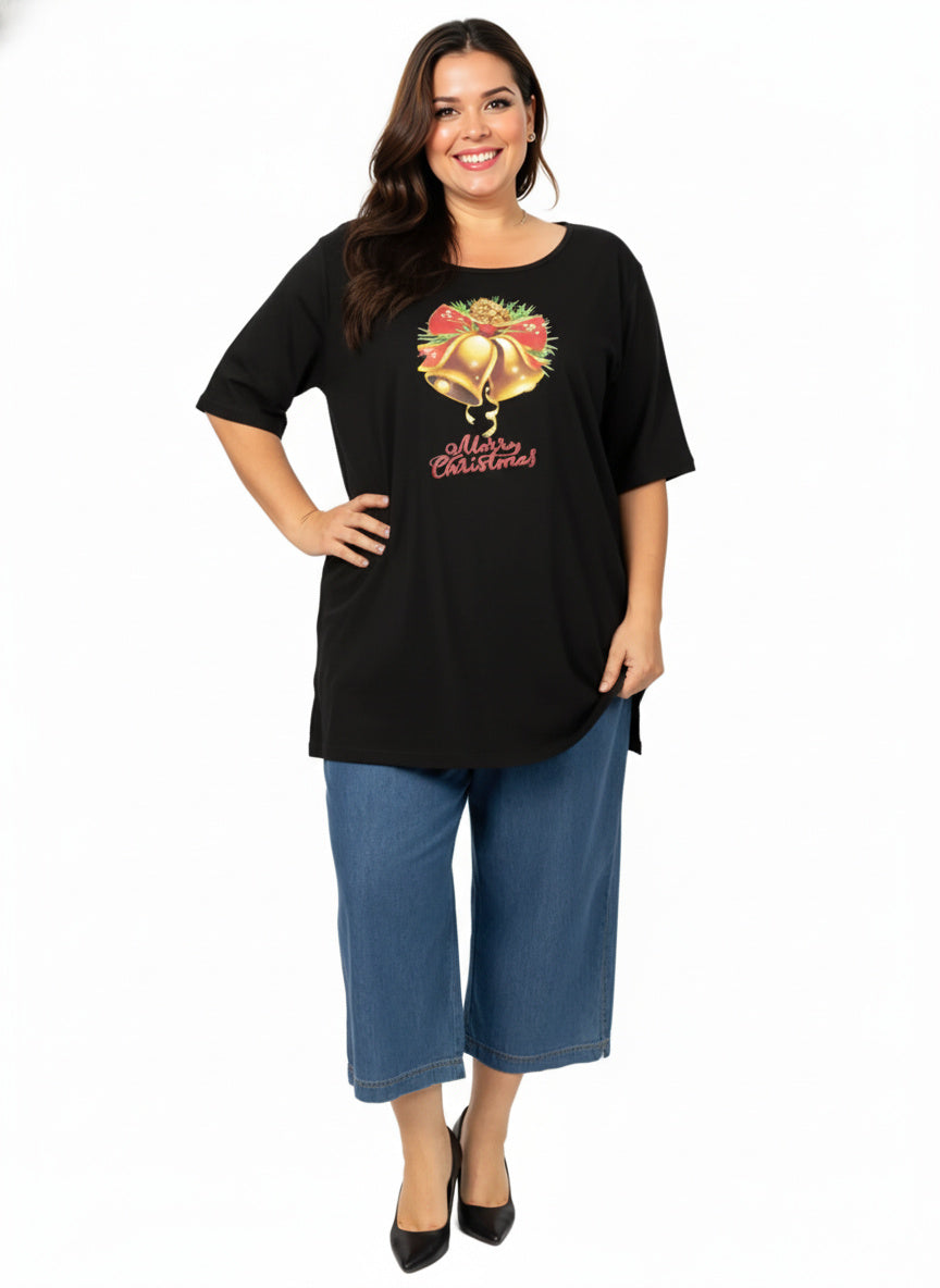 Christmas Bells Tee - Black**
