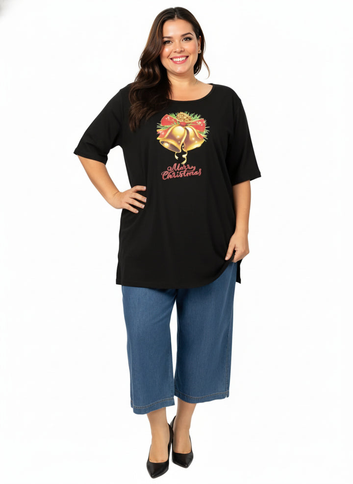 Christmas Bells Tee - Black**