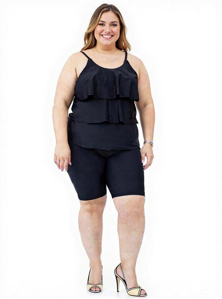 Carribbean Dreams Swim Tankini Top - Black