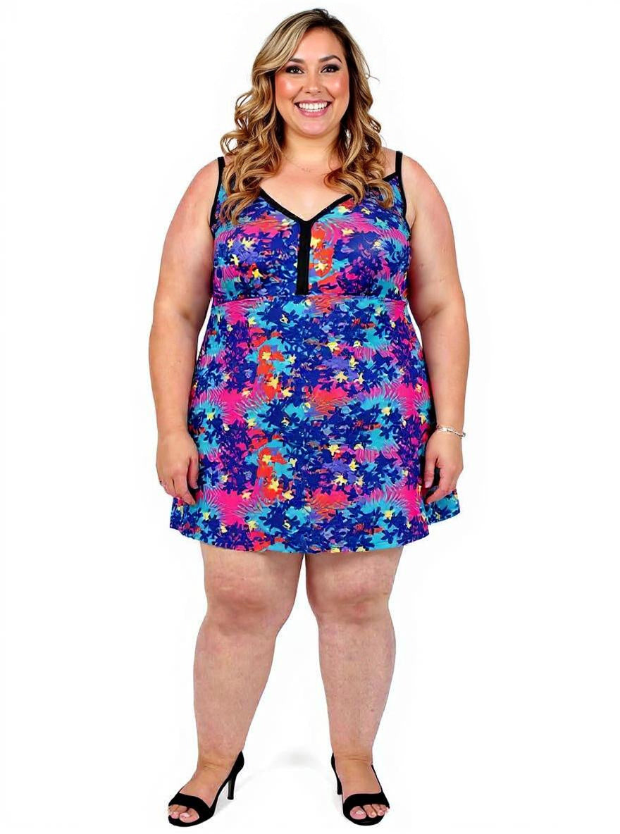 Sea Bed Swim Dress - Print**