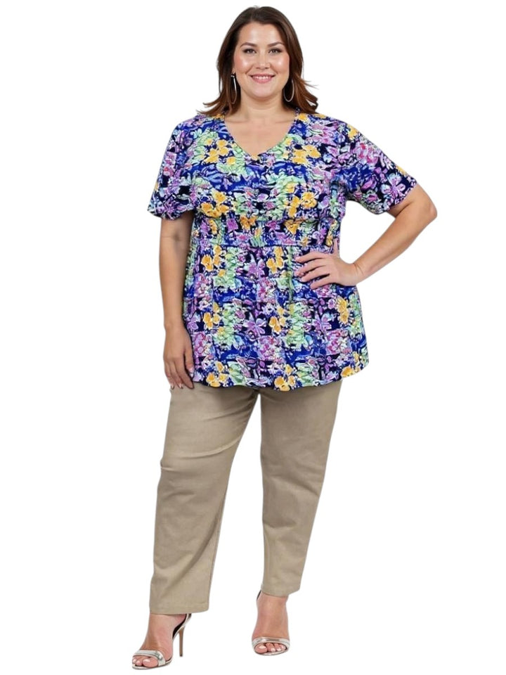 Sutton Top - Purple Print