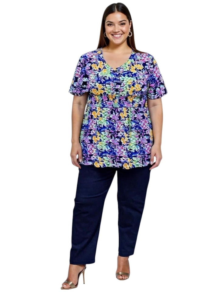 Sutton Top - Purple Print