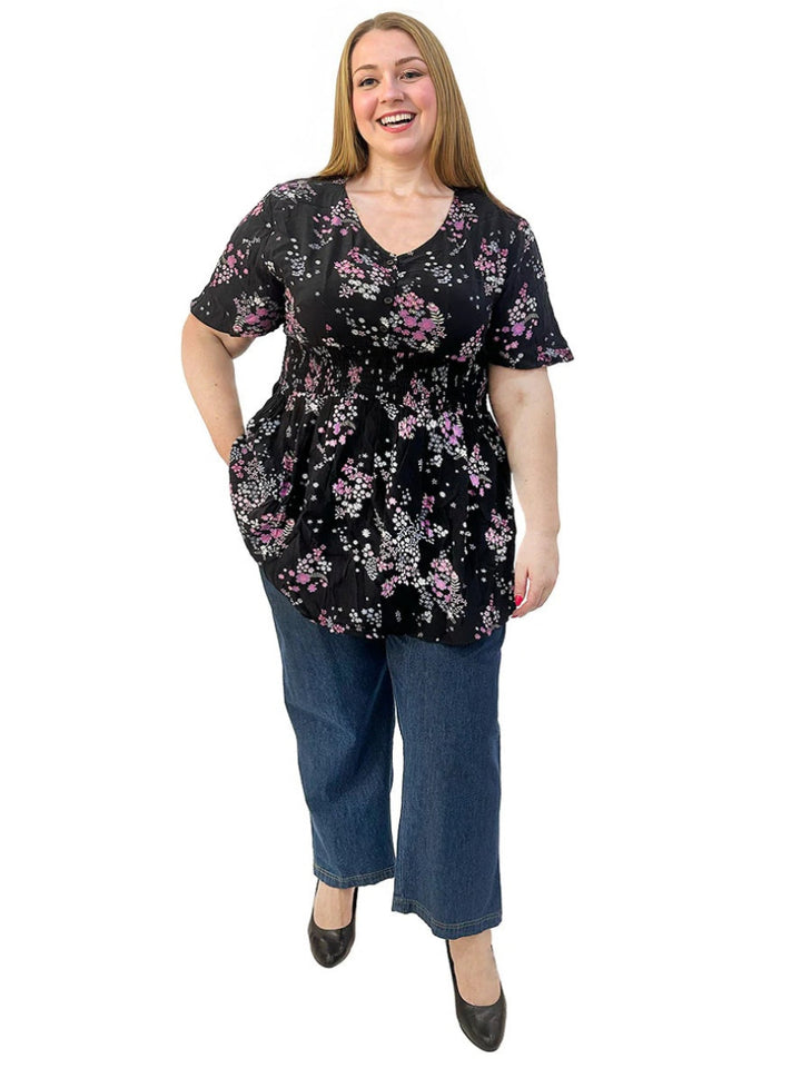 Sutton Top - Black Print Tops Blouses Dale and Waters