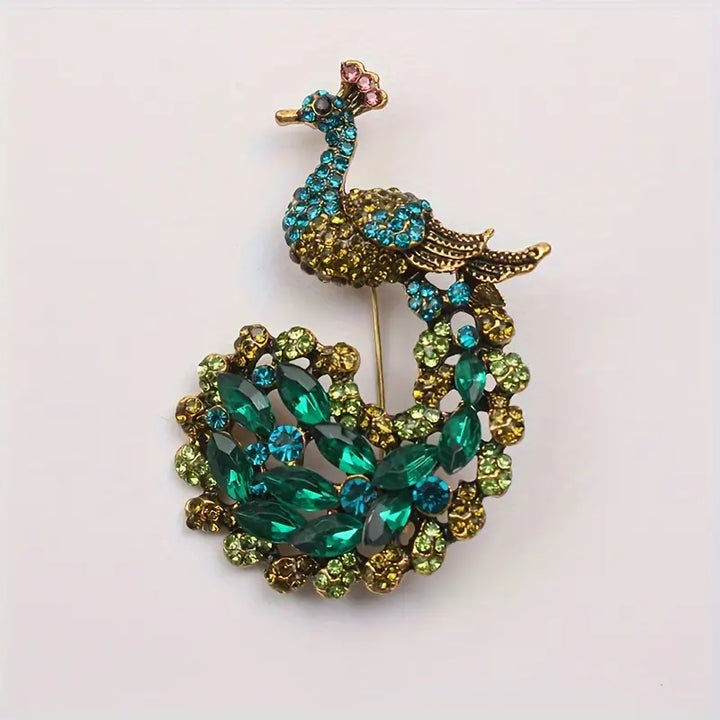Peacock Chest Pin - Multi Coloured Accessories Necklaces Dale and Waters