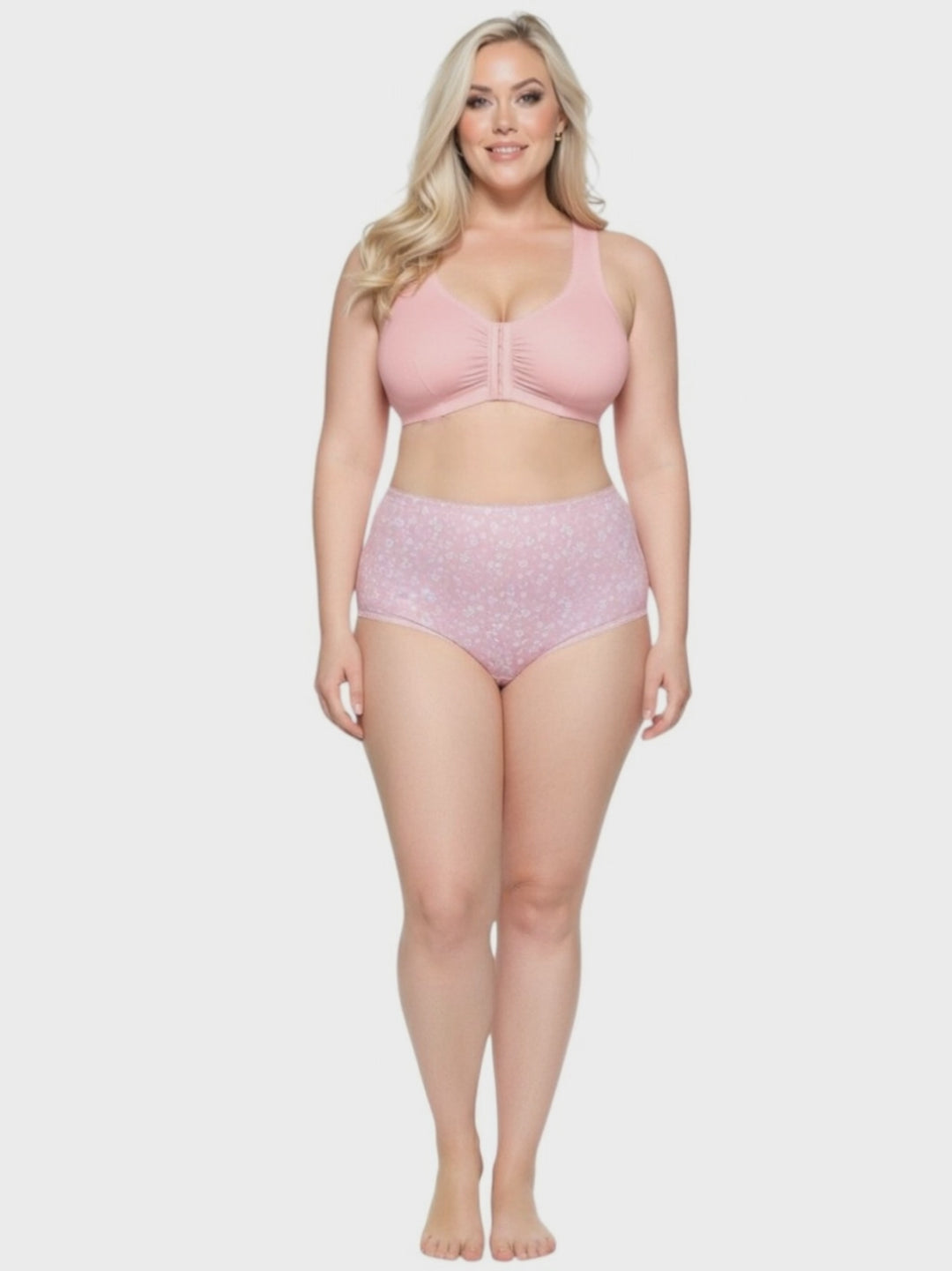 Full Briefs - BCS1025 Cotton Spandex - Maroon/Pink Print