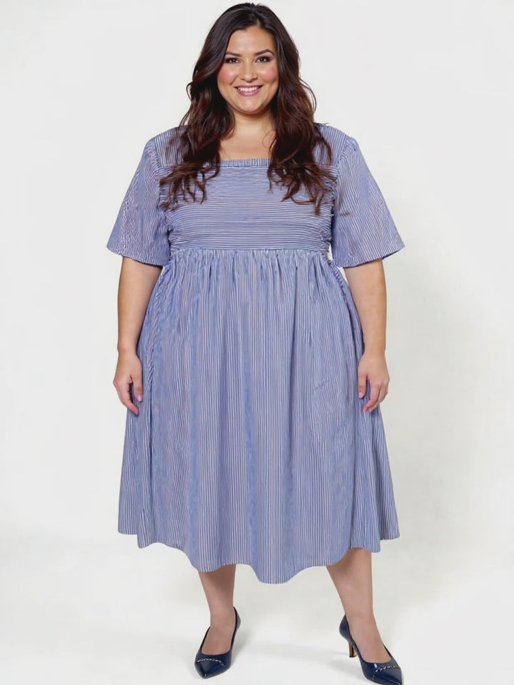 August Dress - Blue Print