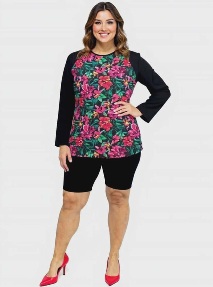 Neon Tropics Swim Rashi - Floral Print