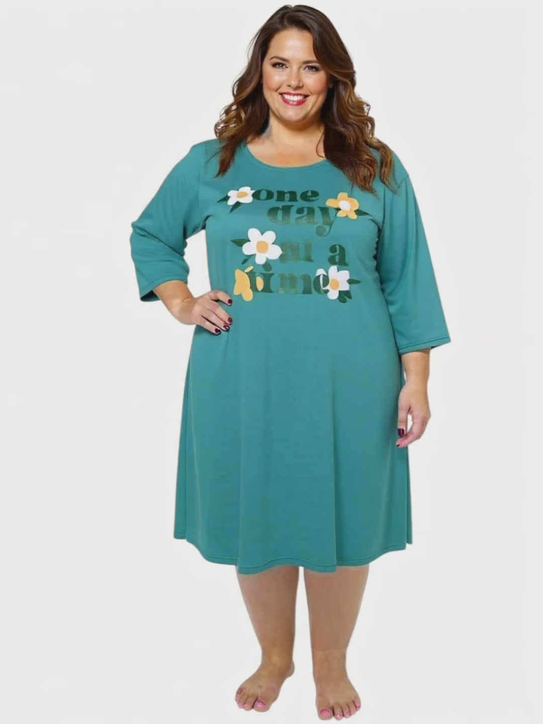 One day at a Time Nightie - Teal