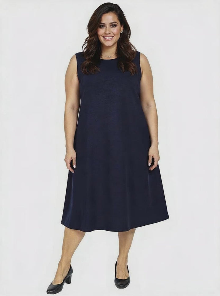 Dreama Pinafore Sleeveless Dress - Navy