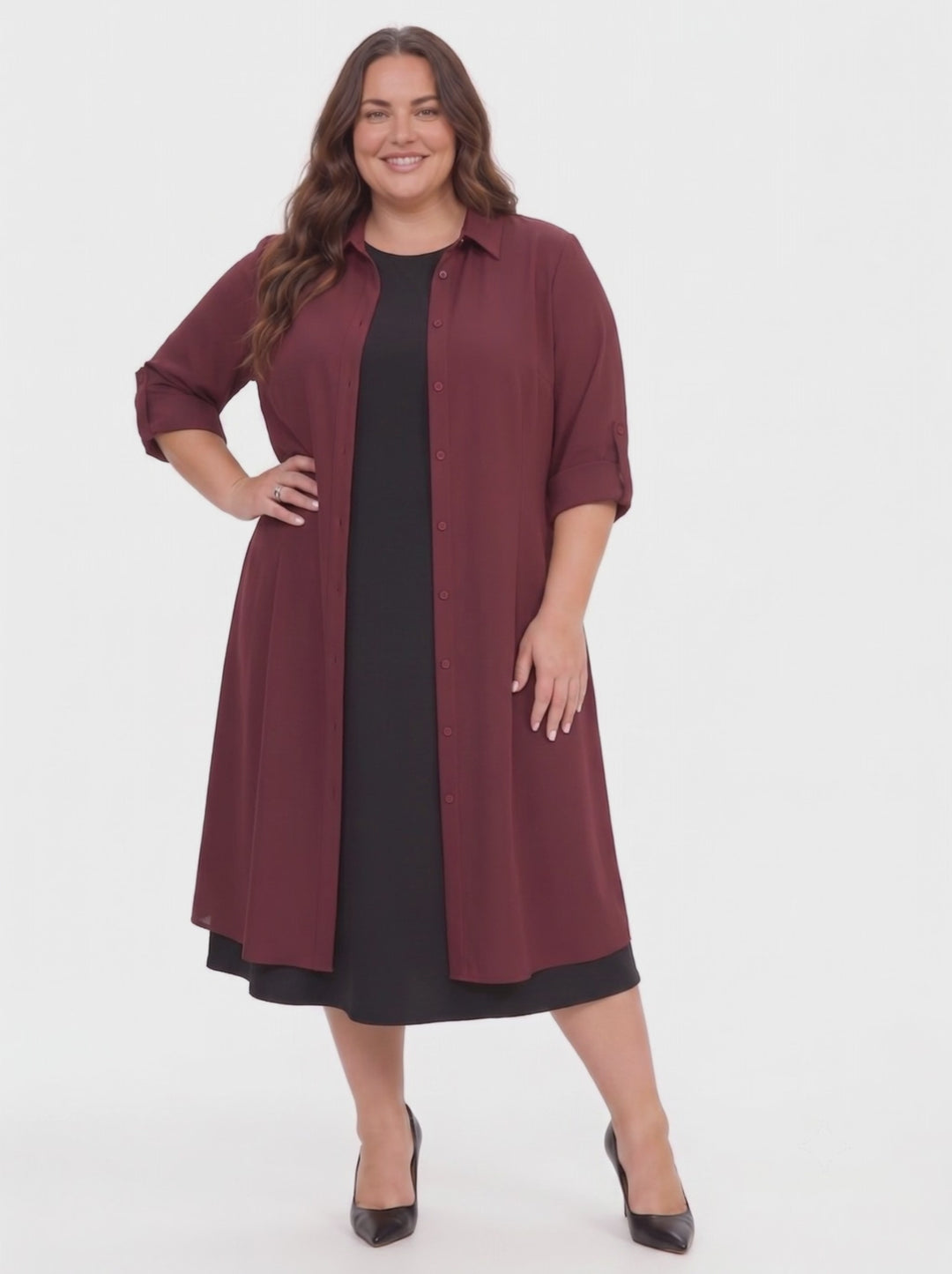 Dryver Shirt Dress - Wine
