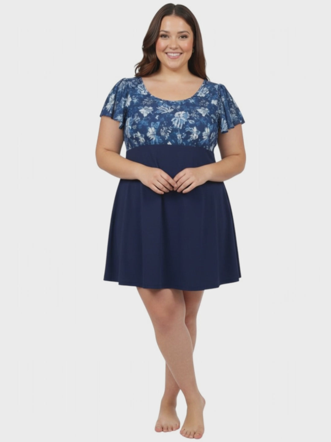 Keely Swim Dress - Navy Print