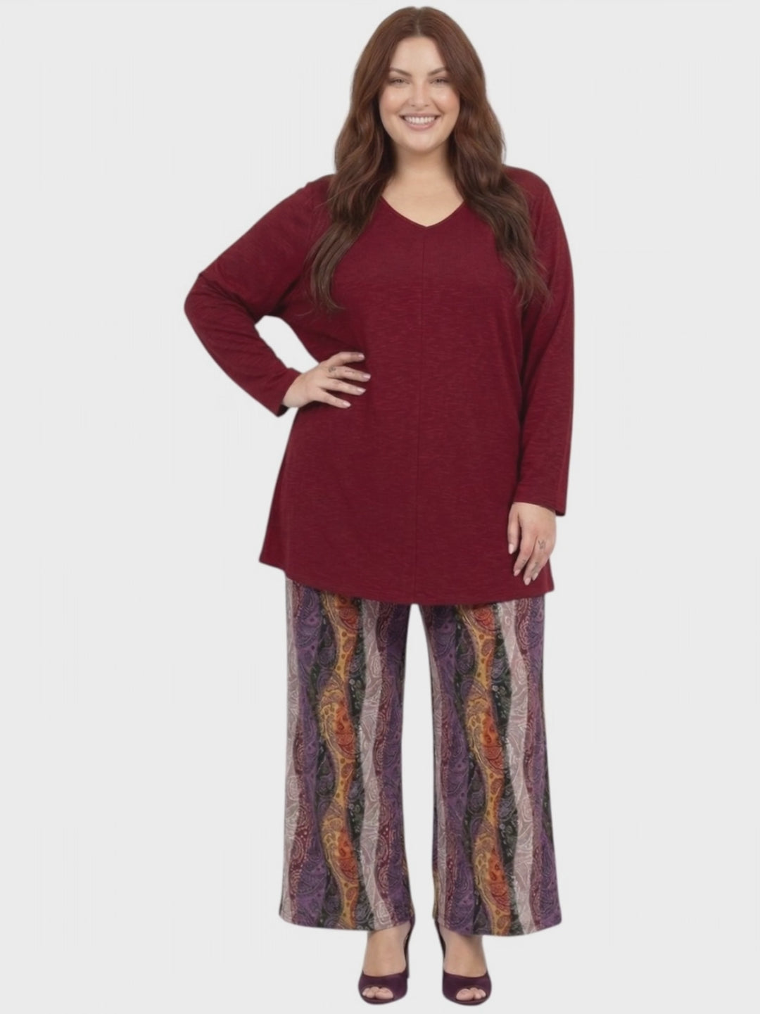 Portland Tunic - Wine Marle*