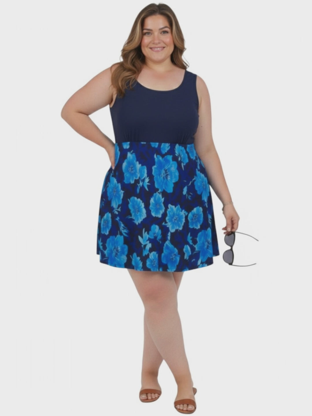 Romona Swim Dress - Blue Print