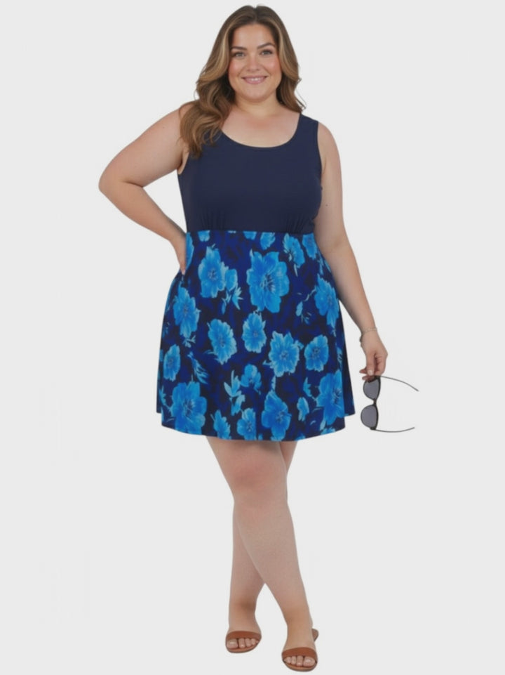Romona Swim Dress - Blue Print