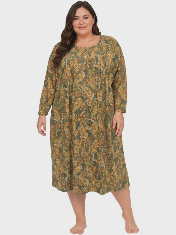Jasmine Nightie - Olive Print