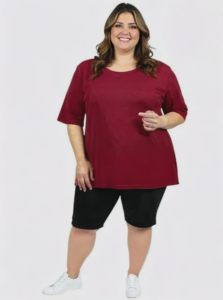 Everyday Tee - Wine - Cotton Polyester