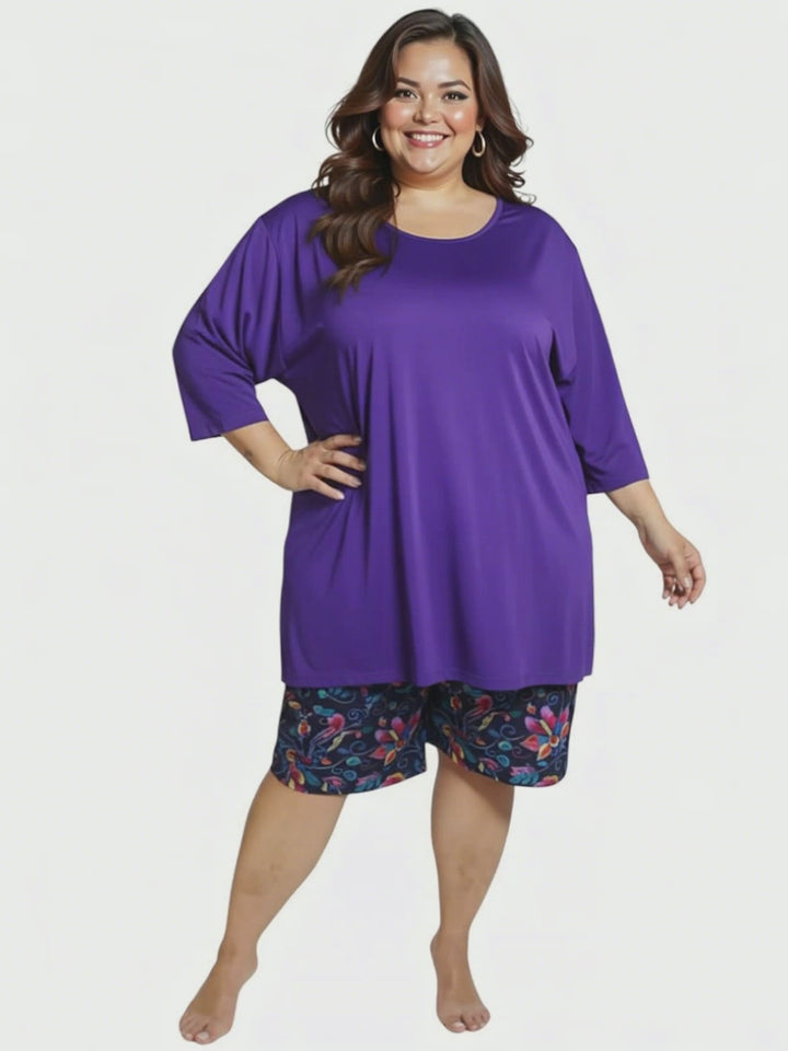 Women’s Plus Size Midnight Plum Swim Rashi - Purple by Dale and Waters, size 16-50, featuring comfort and sun protection.