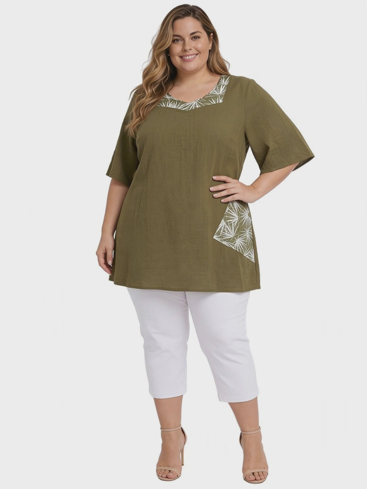 Sherry Linen Tunic - Olive