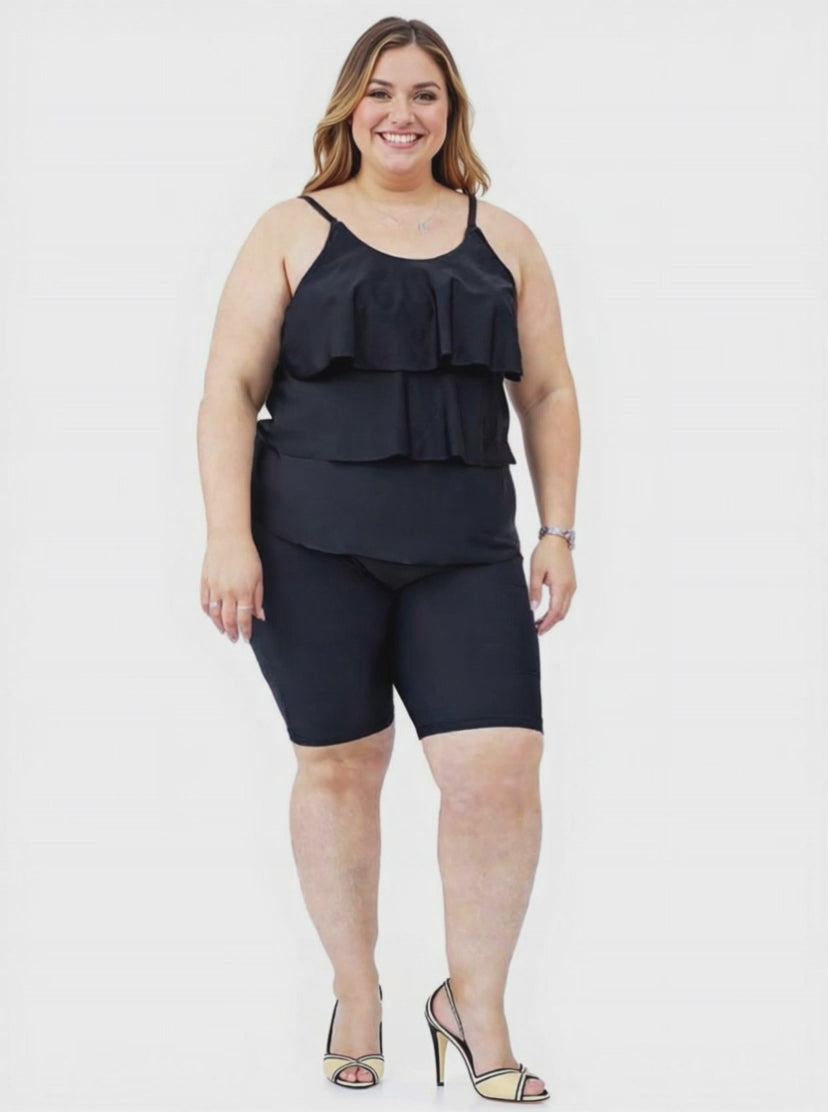 Carribbean Dreams Swim Tankini Top - Black