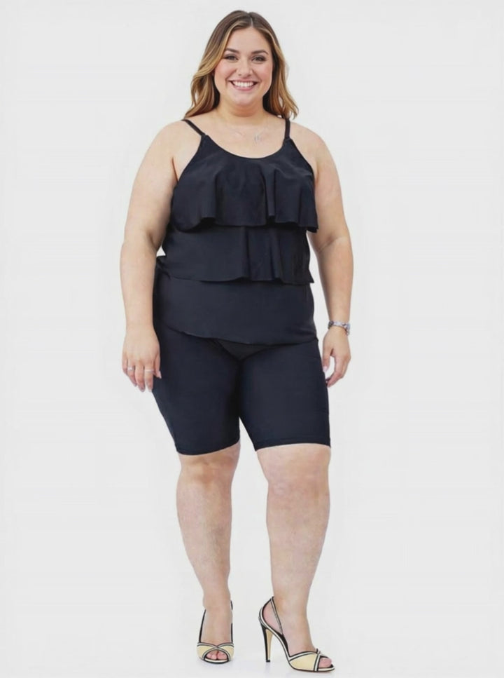 Carribbean Dreams Swim Tankini Top - Black