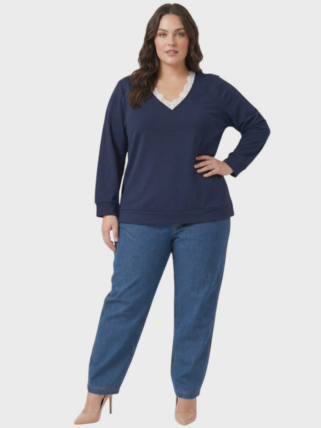 Saffron Fleece Jumper - Navy