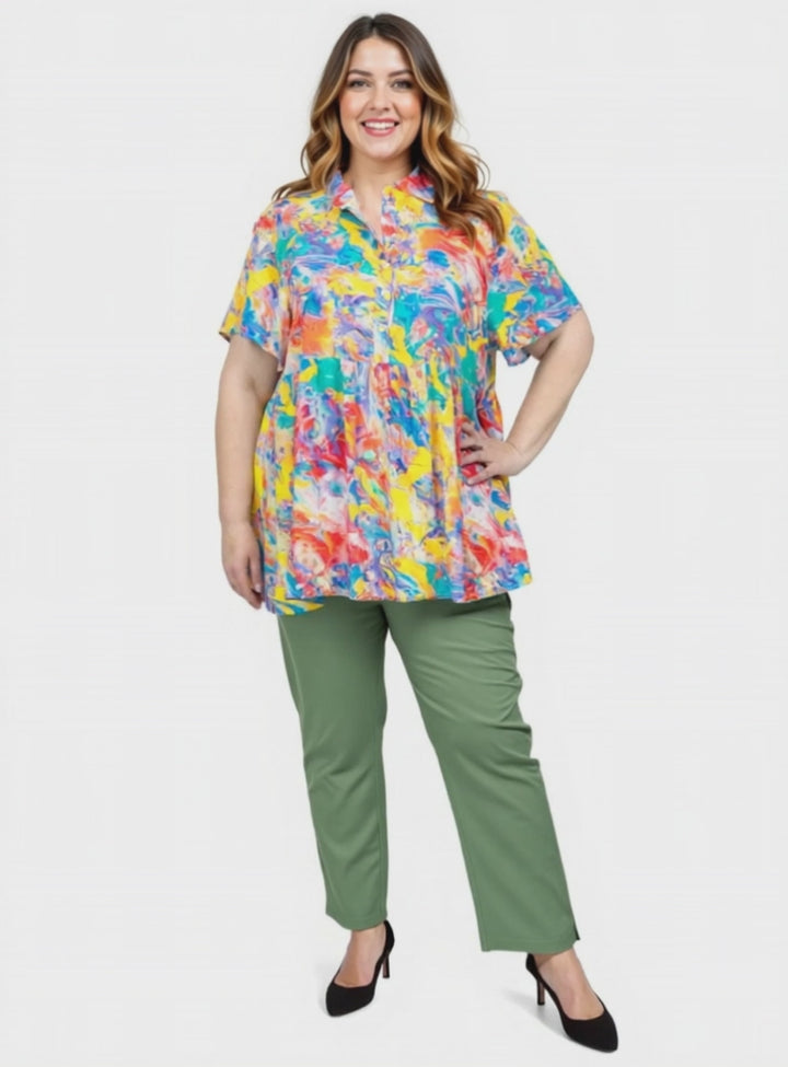 Journee Blouse - Yellow Print