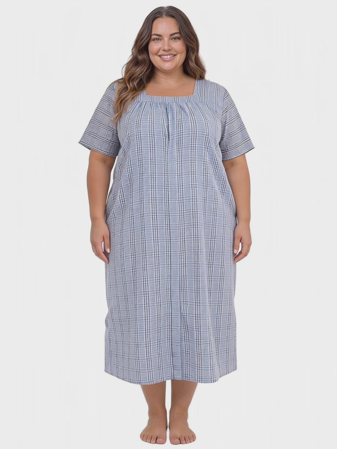 Beretta Dream Seersucker Nightie - Blue
