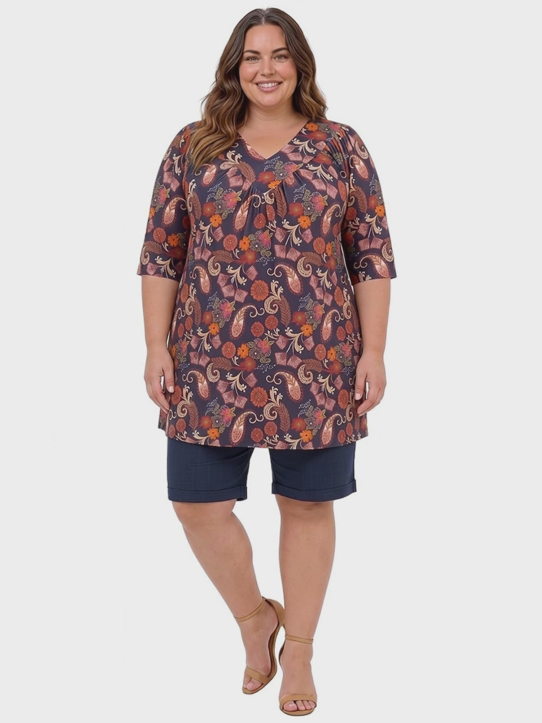 Logan Fields Tunic - Plum Print