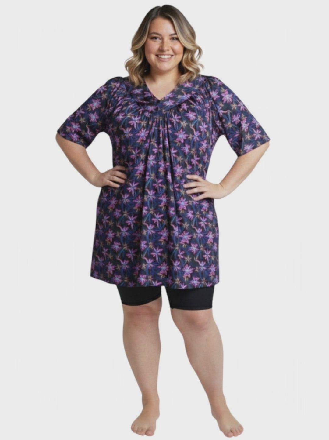 Moonlit Flora Swim Rashi - Black Print