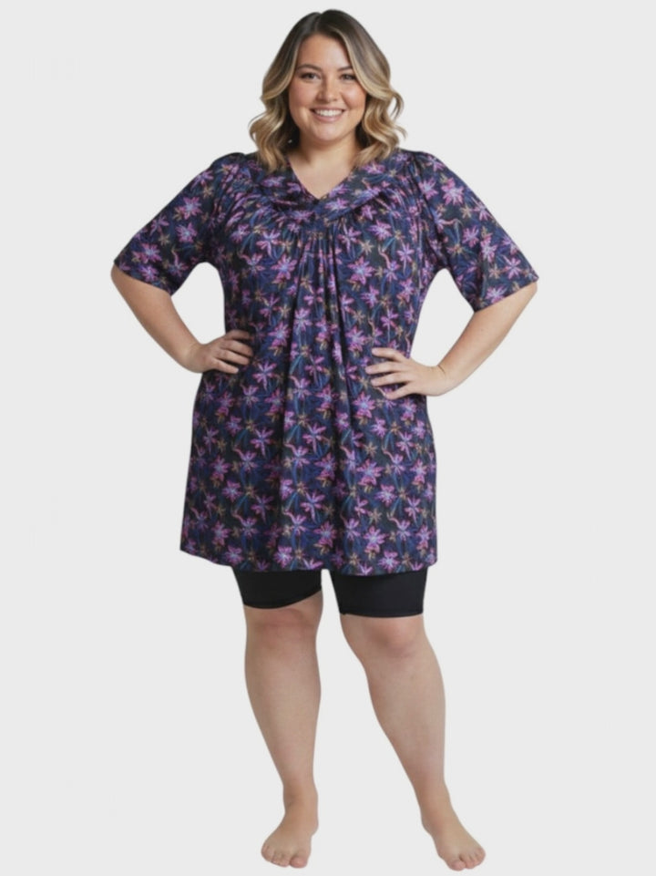 Moonlit Flora Swim Rashi - Black Print