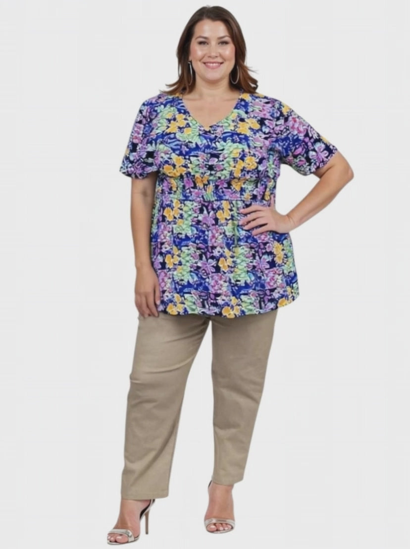 Sutton Top - Purple Print