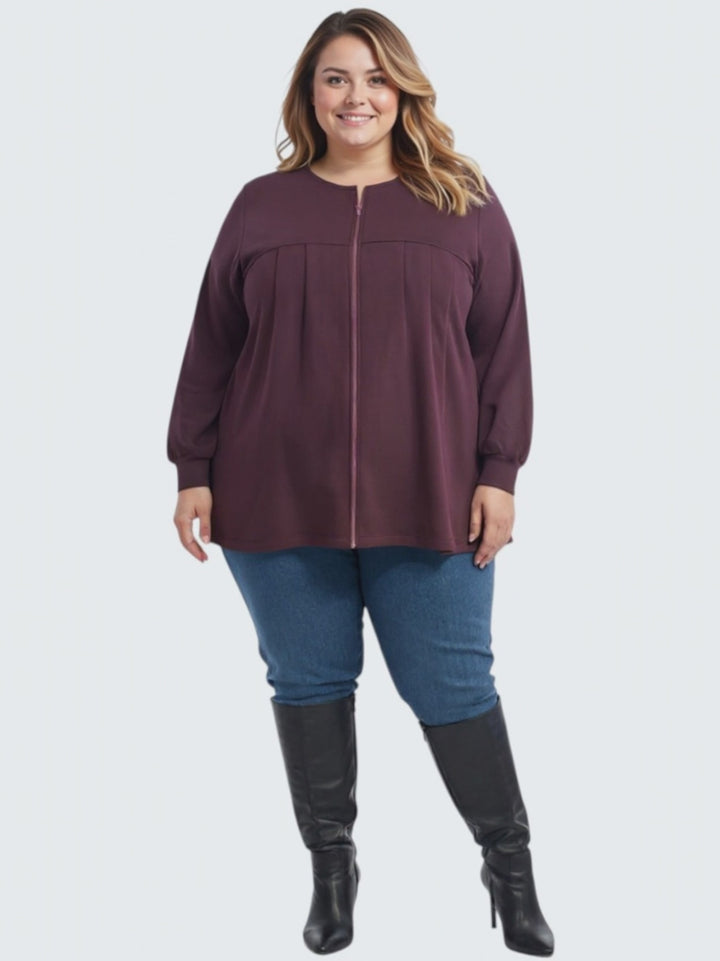Lenora Fleece Jacket - Wine (no hood)*
