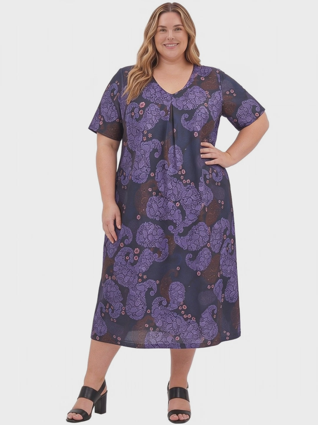 Delara Dress - Purple Print