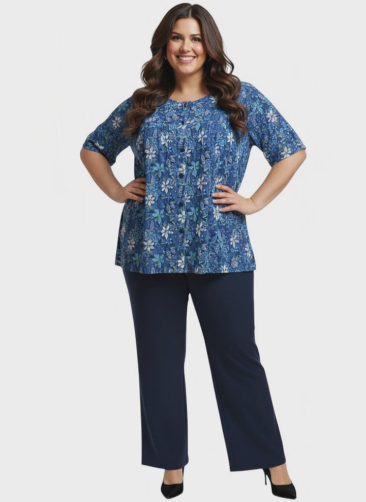 Krista Top - Blue Print