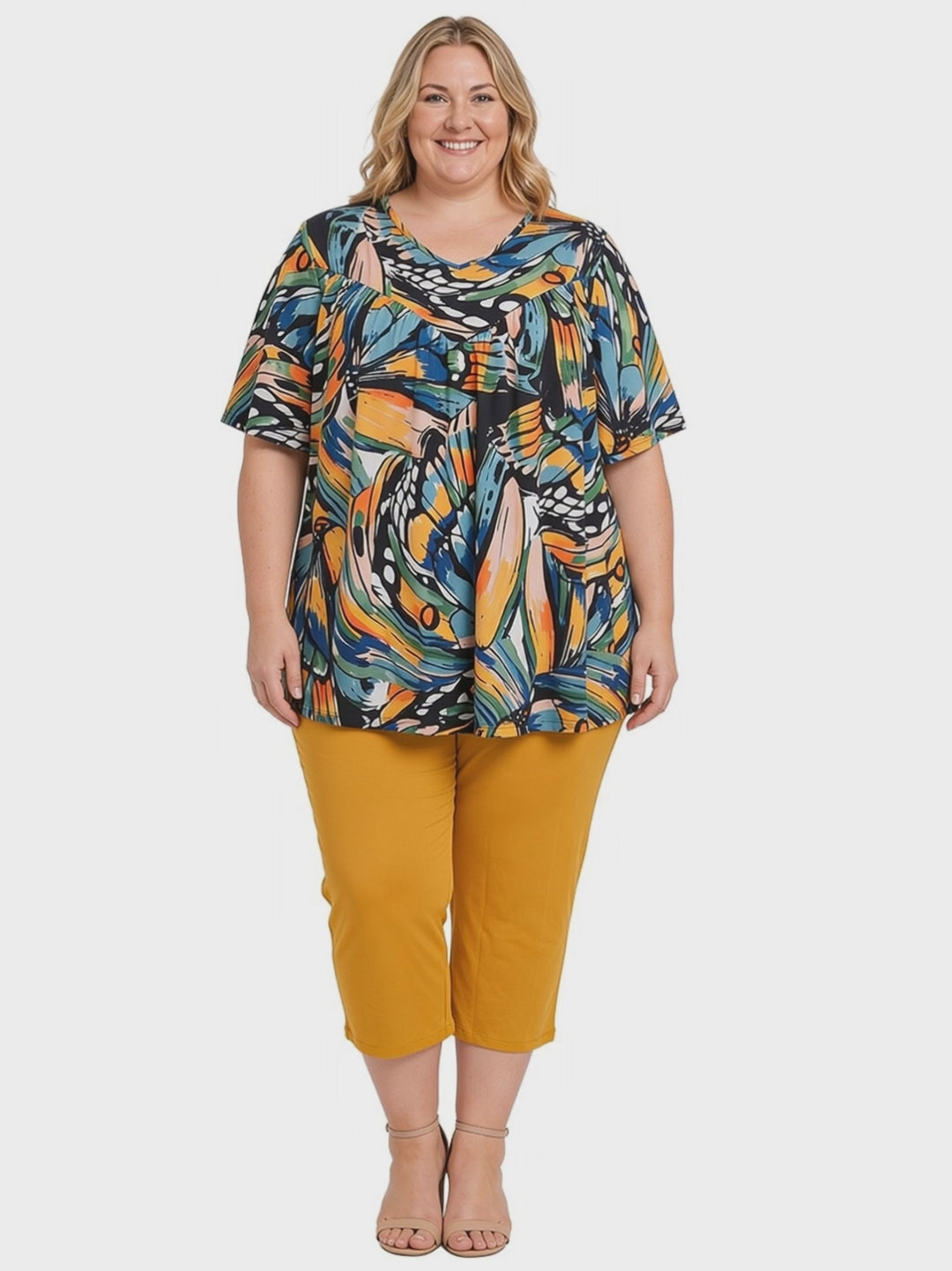 Leeman Top - Teal Print