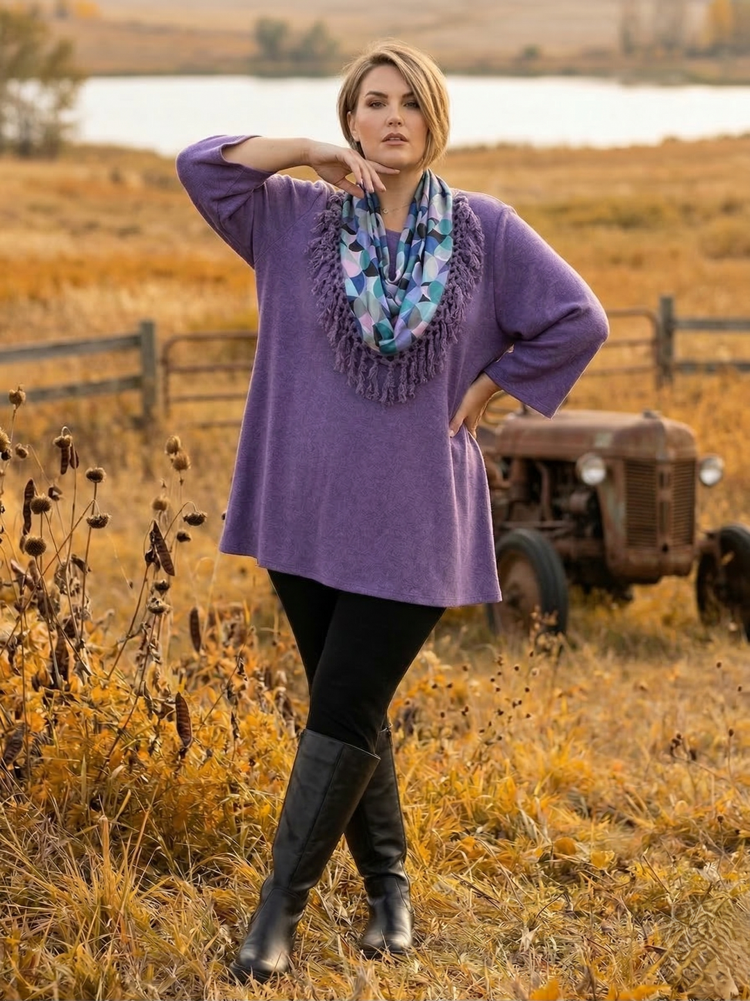 Raylan Jumper & Scarf - Purple*